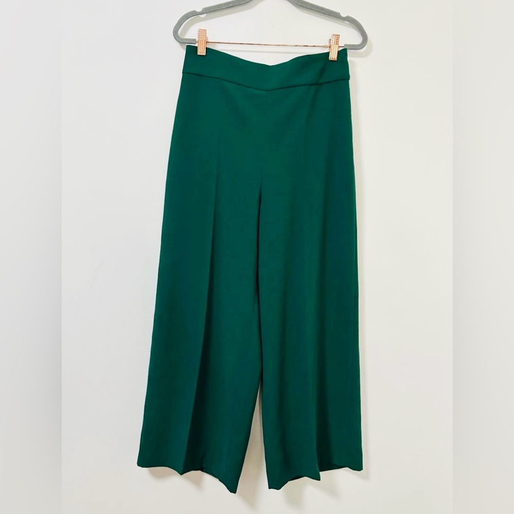 Zara- NWOT Green Wide Leg High Waisted Pleated Pants XXL